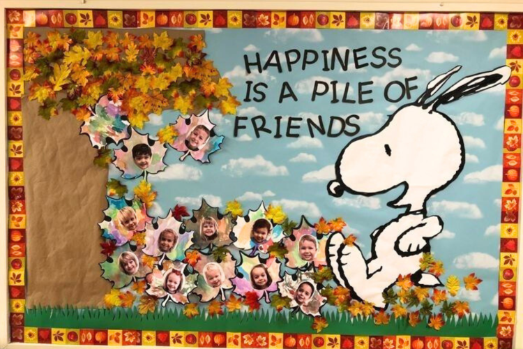 Happiness is a Pile of friends Bulletin Board