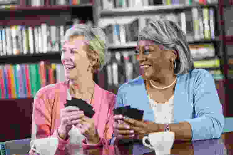 seniors playing cards