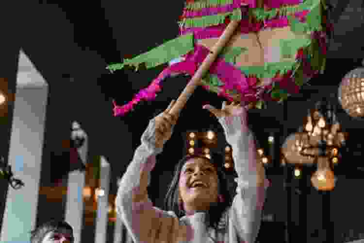 hitting a pinata