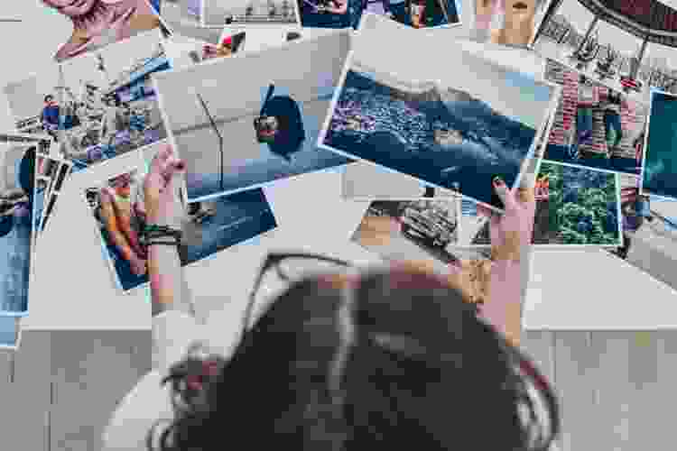 looking at photos