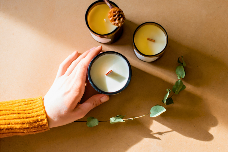 Completed soy candles