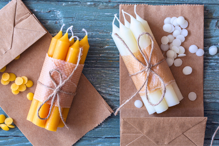 Storing a beeswax candle