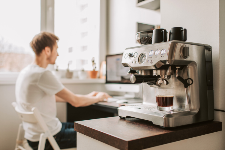 man with a coffee machine