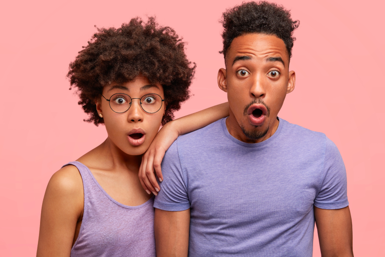 couple looking shocked
