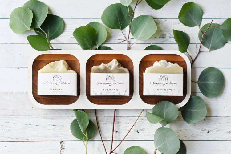 whispering willow soap bars as five senses gift ideas