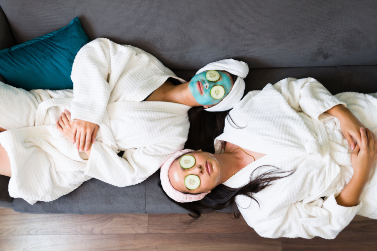 Couple Home Spa as stay home date idea