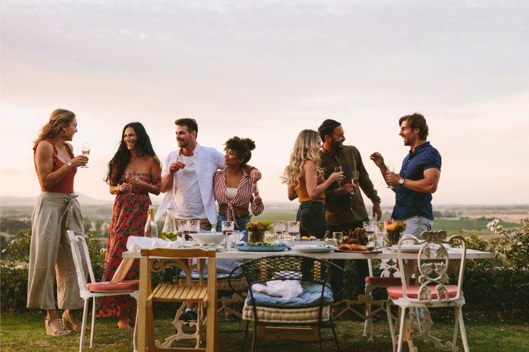 adults exploring backyard party ideas