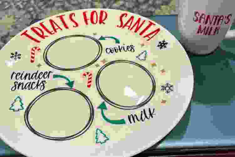hand painted santa plate