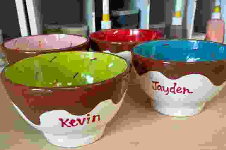 painted ice cream bowls