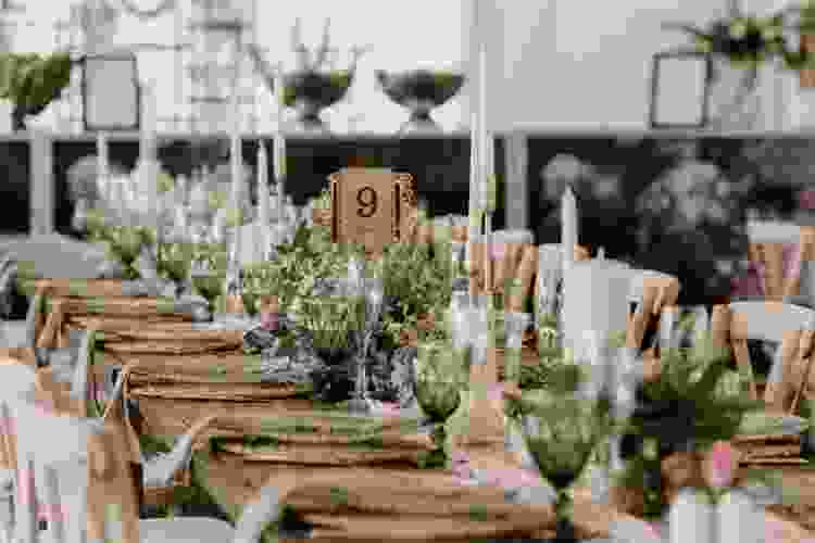 Sage Green & Burlap wedding decorations