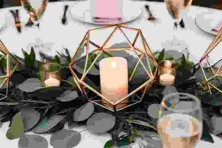 Candle-Filled Geometric Terrariums
