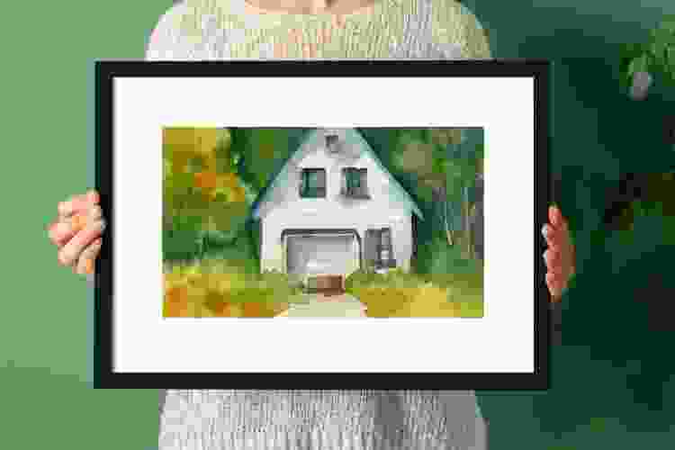 Framed house painting