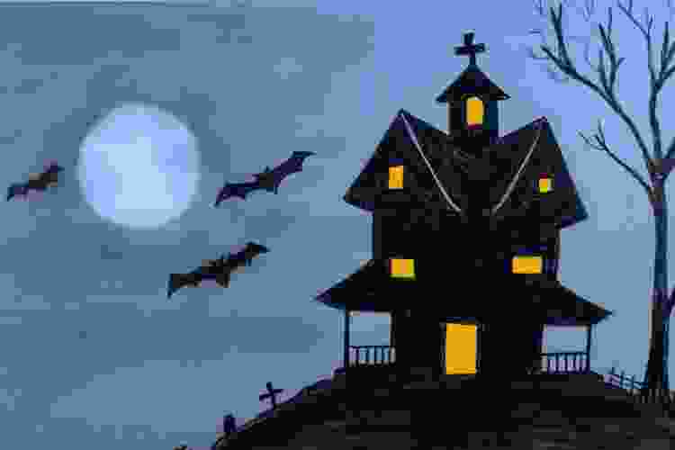 haunted house drawing