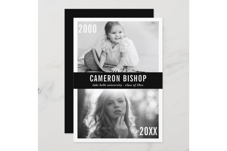 Now and Then Graduation Invitation Idea