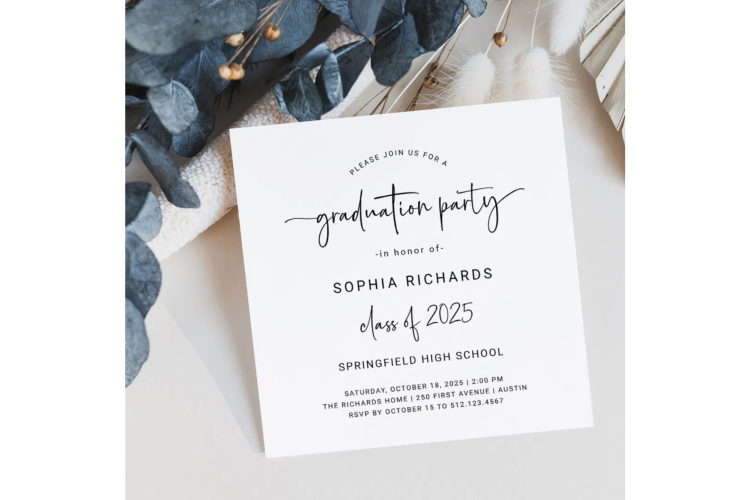 Minimalist Graduation Invitation Idea