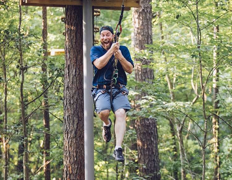 a high ropes course is a fun team building activity in chicago