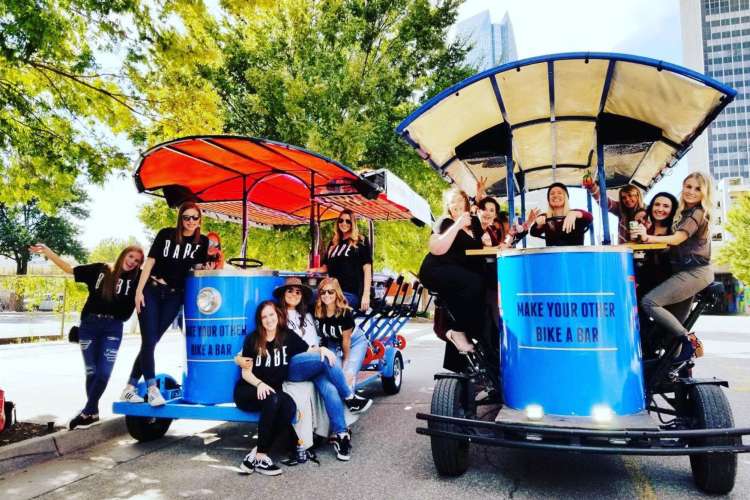 A 16-person bike is a fun team building activity in OKC.