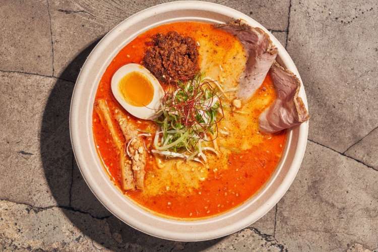 a bowl of spicy red TanTan ramen