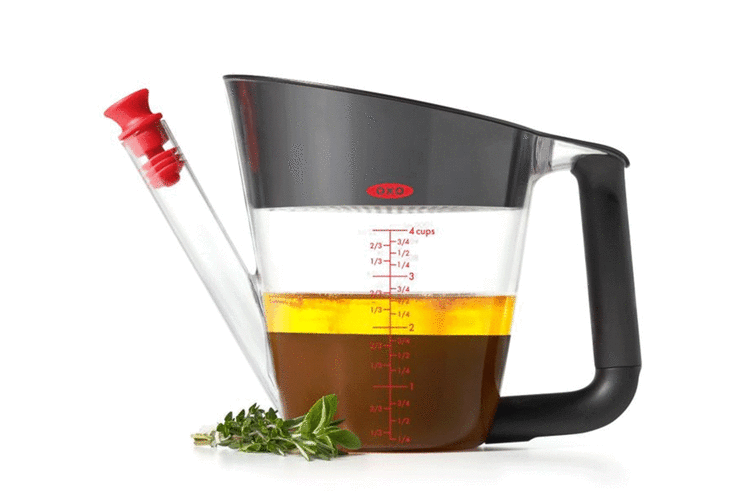 the oxo 4-cup fat separator is one of the best kitchen utensils