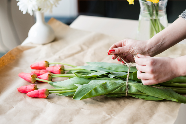 a floral arrangement is a classic easter gift