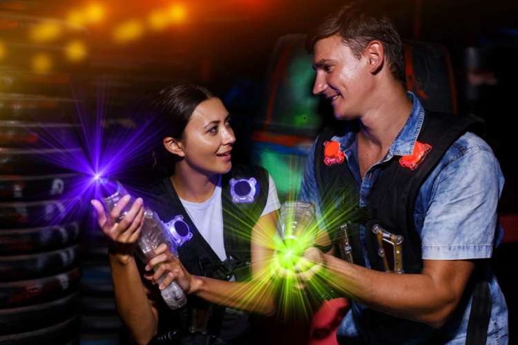 Laser-tag is an exciting last-minute date idea.