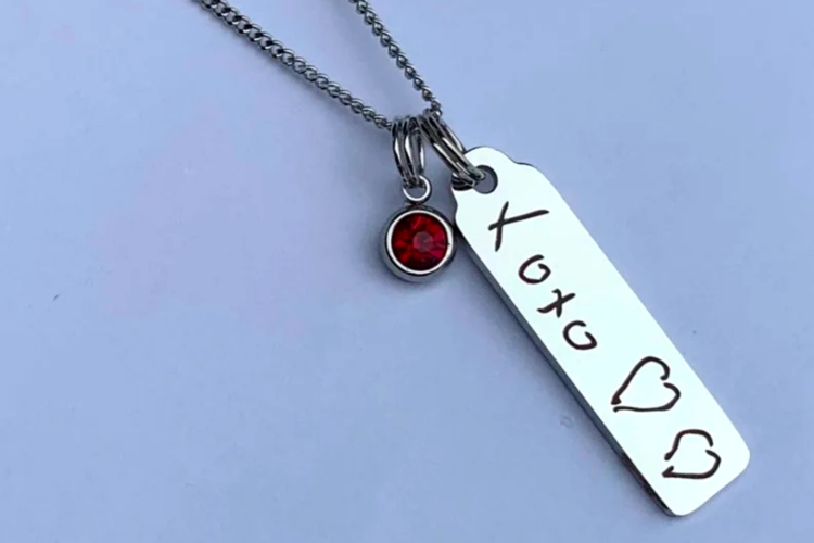 an engraved personal message pendant necklace