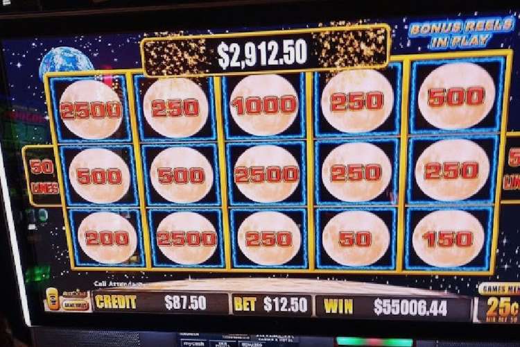 a jackpot winning on a big screen in a casino