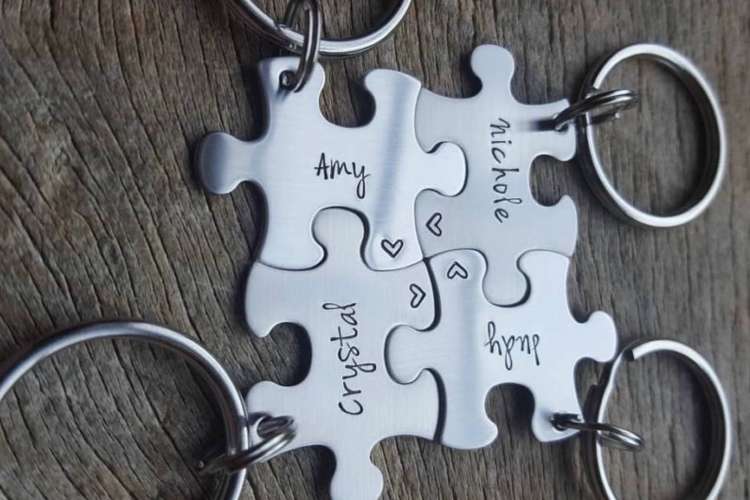 Personalized key chains are a cute family gift idea.