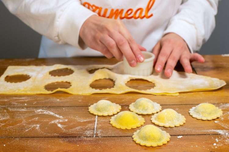 chef making ravioli 