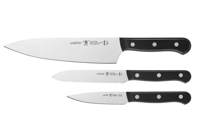 the henckels solution 3-pc knife set has some of the best chef's knives under $100