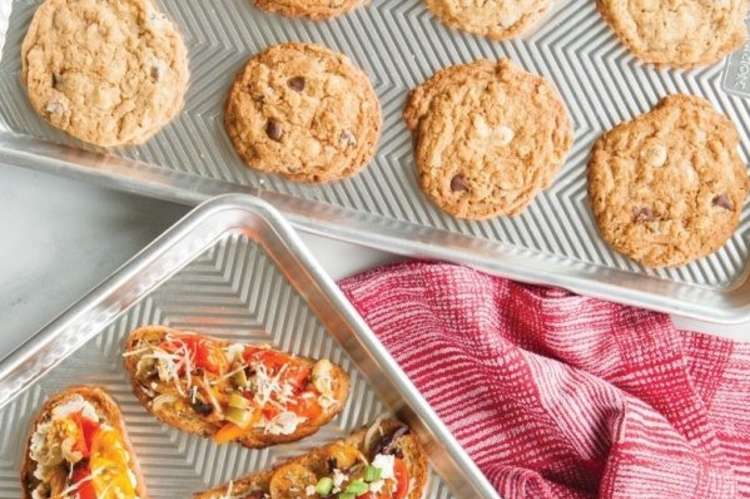 the Nordic Ware Prism 2-Pc Baker's Bundle has some of the best cookie sheets