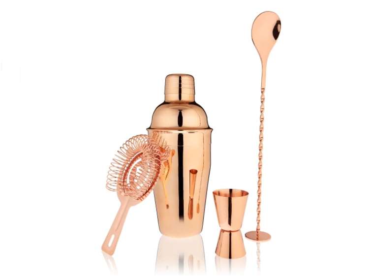 the True Copper Barware Set is one of the best cocktail shaker sets