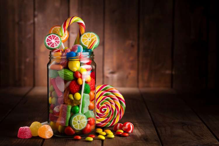 a jar full of different candies