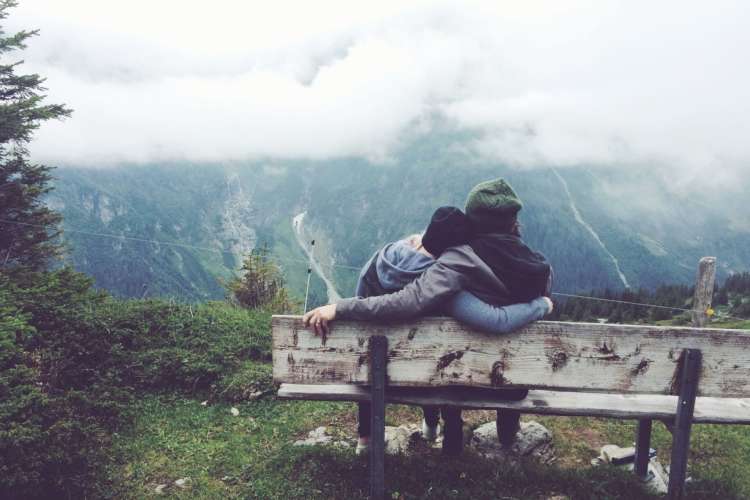 Enjoying a scenic view is a romantic weeknight date idea.