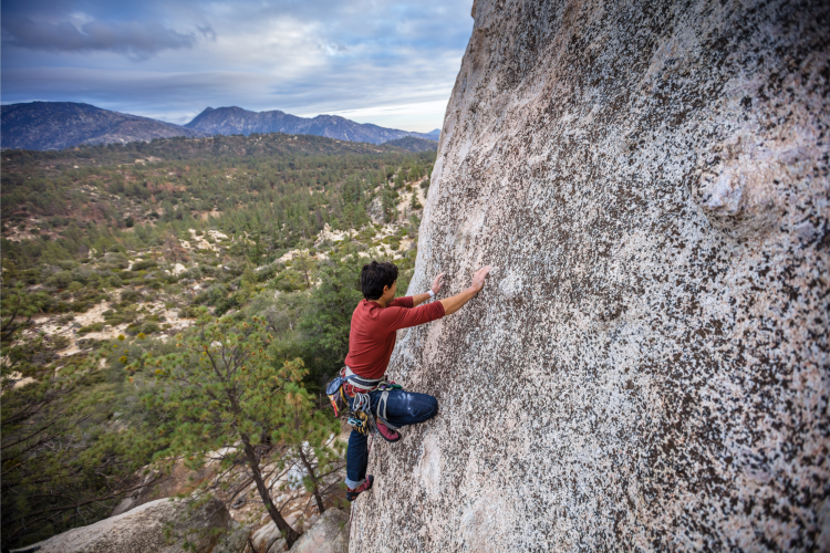 rock climber at angeles national forest