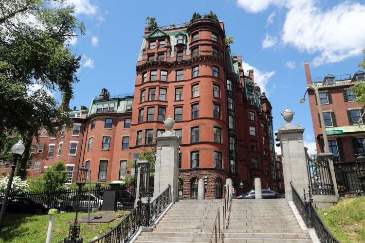 a Victorian red-brick townhouse in Beacon Hill, Boston