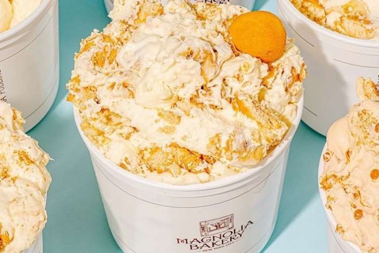 large container of banana pudding from magnolia bakery