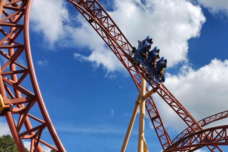 roller coaster at Six Flags Over Georgia