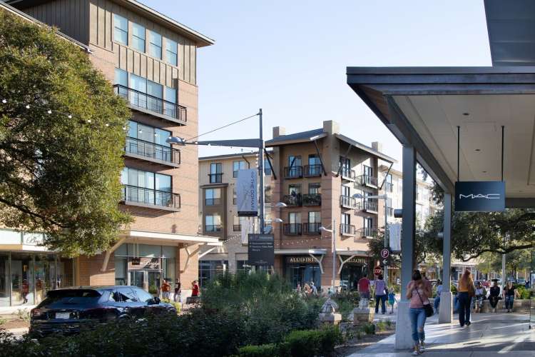 exterior of shops at the doman shopping area in austin