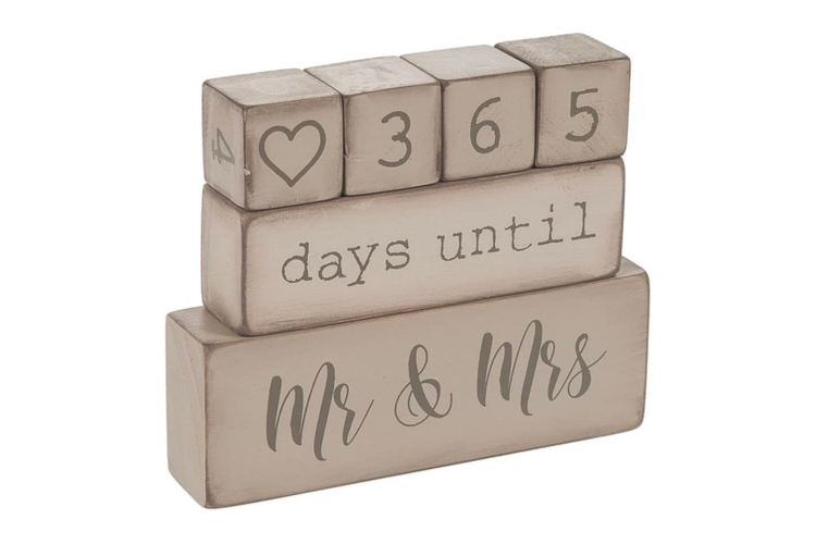 wedding countdown stackable block calendar