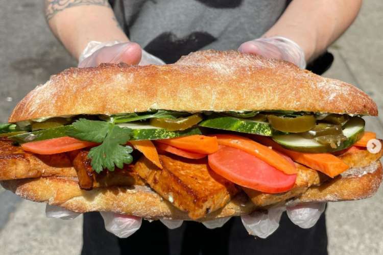 a vegan banh mi-inspired sandwich 