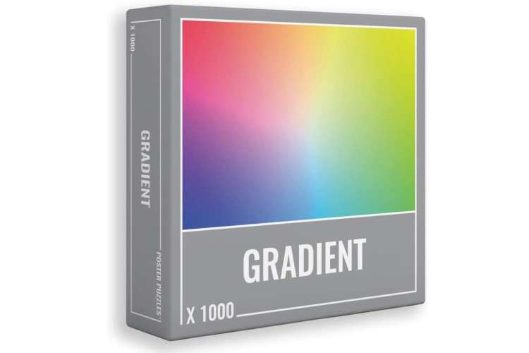 a gradient color jigsaw puzzle