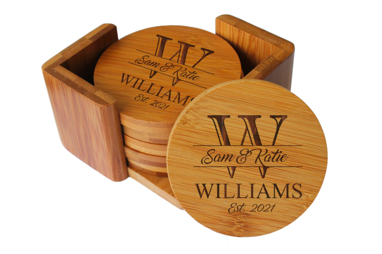 engraved bamboo coasters