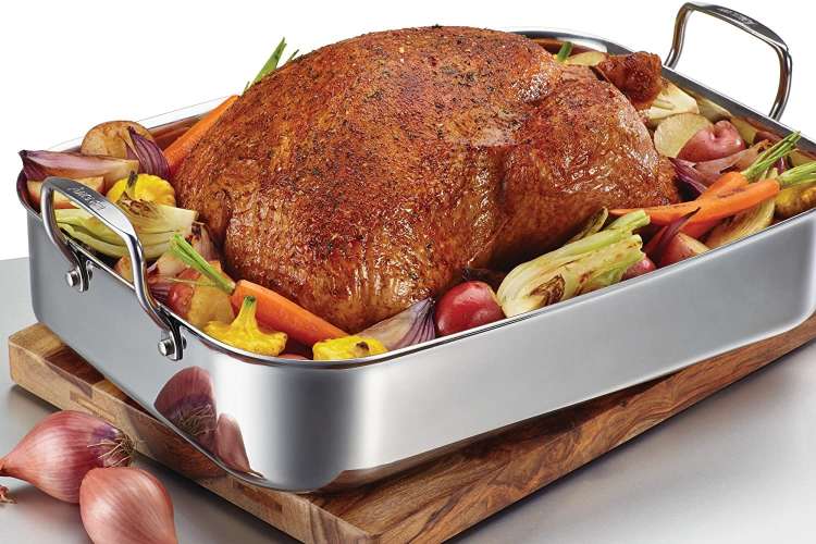 Anolon Try-Ply Clad Rectangular Roaster With Nonstick Rack