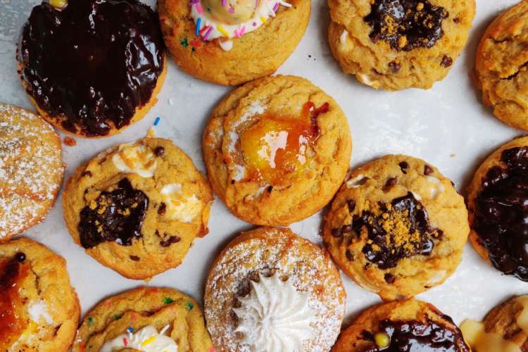 a variety of vegan cookies of every colour