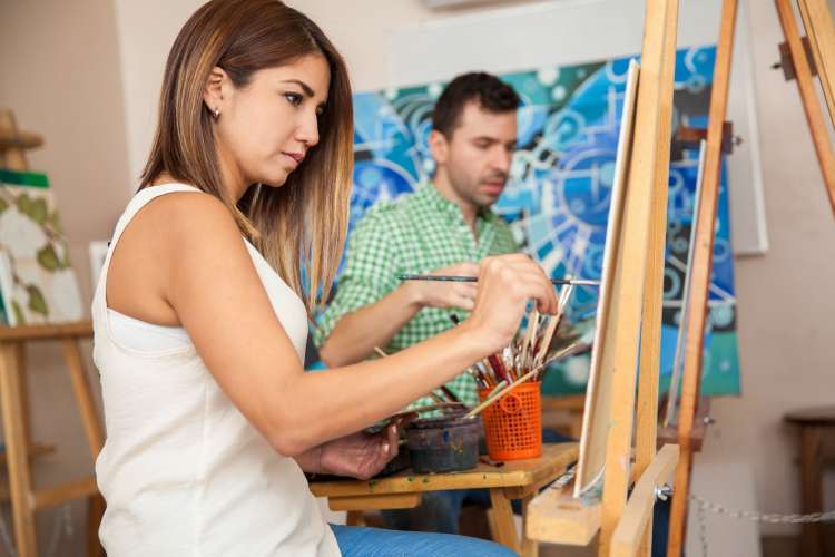 Art classes are relaxing team building activities in Colorado Springs.