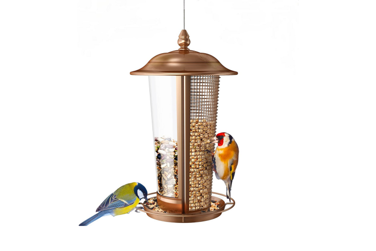 hanging metal bird feeder