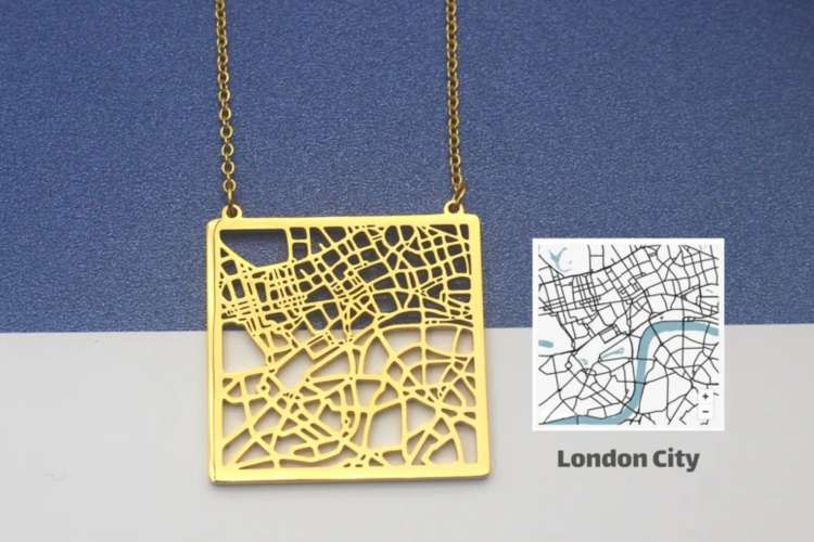 a necklace in the shape of the London transit system