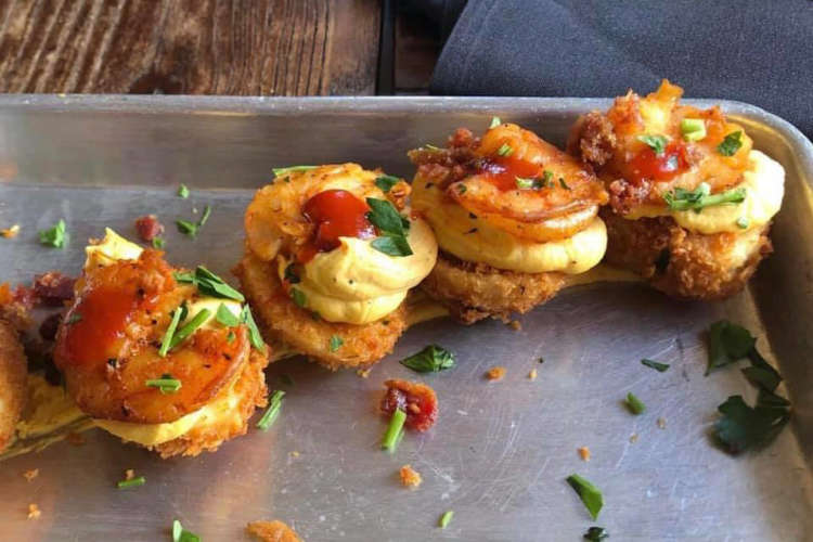 the deviled eggs at old lady gang are some of the best atlanta foods