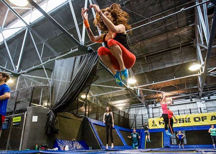 visit a trampoline park for a unique girls night idea